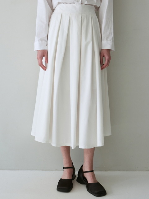 스커트 - 얀13 (YAN13) - WAVE FLARE SKIRT_WHITE	