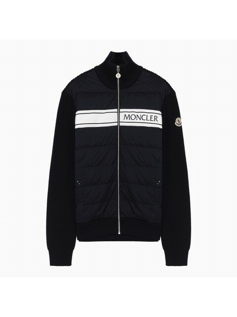 럭셔리어패럴 - 몽클레어 (MONCLER) - 23SS 몽클레어 로고 패치 네이비 집업 패딩 가디건 9B00005 M1131 769