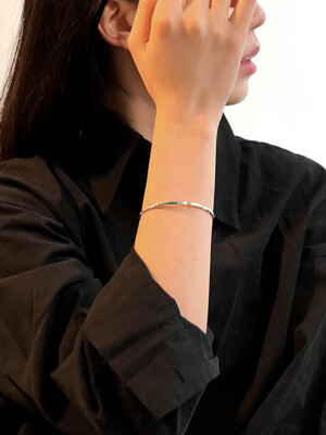 [925 silver] texture curve bracelet
