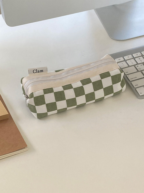 문구,클러치 - 클램 (Clam) - Clam round pencilcase _ Checker board celery