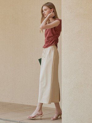 Back slit jersey skirt (2color)