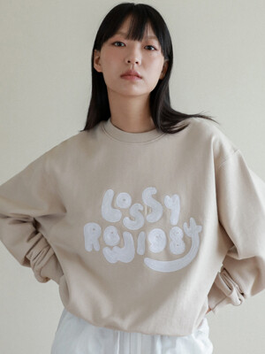 Lossy  1984 Handstitch Sweatshirt_beige