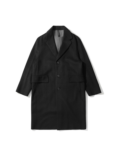 아우터 - 커스텀멜로우 (CUSTOMELLOW) - alvin long single coat_CWCAW23601BKX