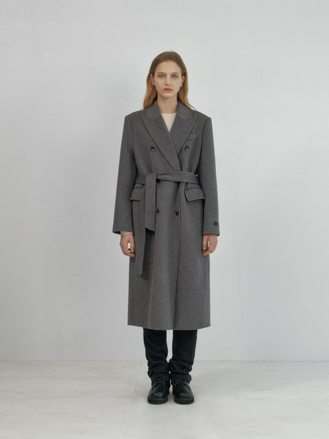 아우터 - 줄리아페페 (JULIAPEPE) - 23FW Handmade Wool Long Double Coat_GREY