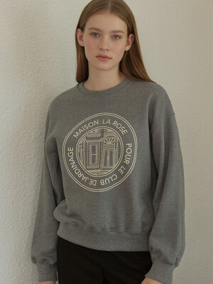Maison La Rose Print Sweatshirt - Charcoal