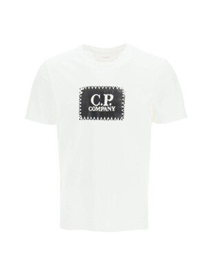 [CP컴퍼니] 12CMTS042A 005100W 103 / 로고 프린팅 화이트 티셔츠