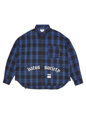 VATOS OVERSIZED LONG SLEEVES SHIRTS BLUE