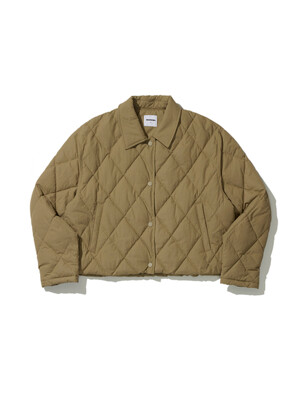 (W) CROP QUILTING PADDING JACKET OLIVE