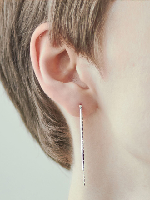 챠미 silver double drop-earring