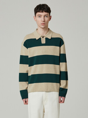 bold stripe collar sweater_CWWAS24202GRX