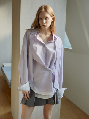 MARIA Double Layered Cuffs Shirts_Lilac