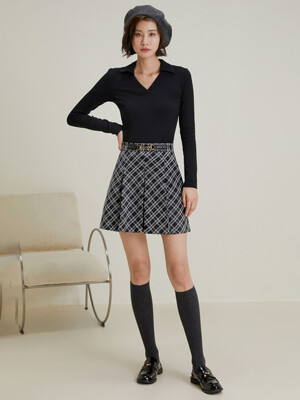 LS_Vintage A-line pleated skirt