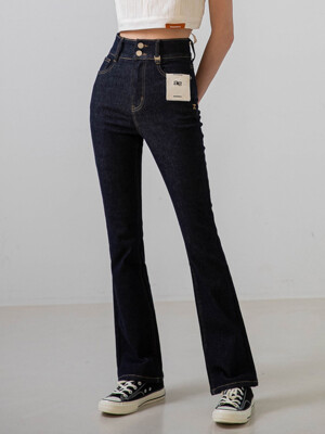 High-Waist Two Buttons Denim Pants_2Color