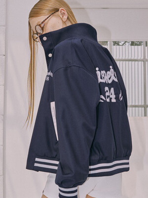 HIGH NECK VASITY JACKET NAVY_UNISEX