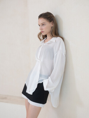 two-way button shirt/ivory