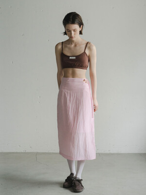 Wrinkle Strap Skirt_pink