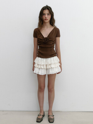 LACE JERSEY CANCAN SKIRT (IVORY)