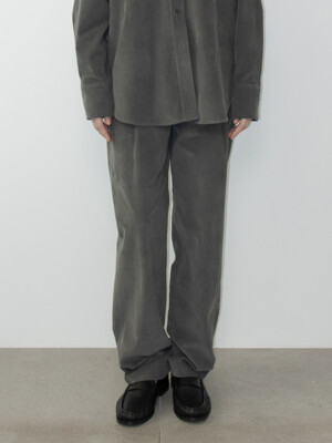 ALICE COTTON-BLEND CORDUROY PANTS (CHARCOAL)