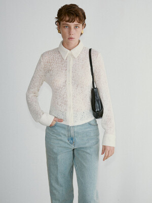 BELLA WOOL JACQUARD SHIRT (IVORY)