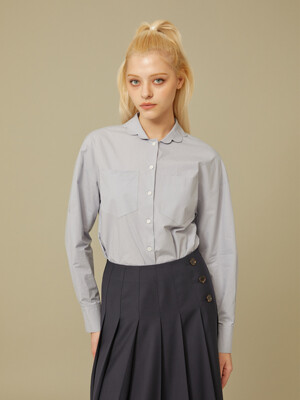 SCALLOP COLLAR SHIRT_GREY