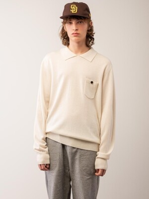 (M) 폴로 스웨터 Vintage White