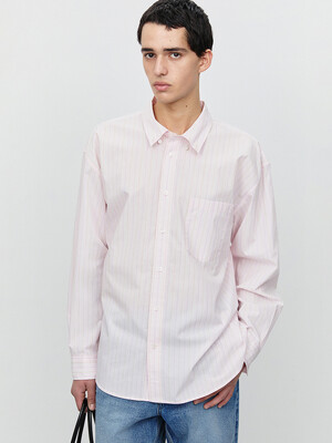 UNISEX OVERSIZED BD STRIPED SHIRT SOFT PINK STRIPE_M_UDSH5A115P1