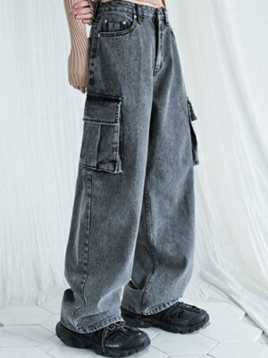 Snow cargo Denim BLACK