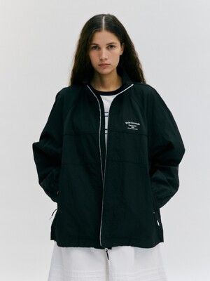 nylon windbreaker jumper - black