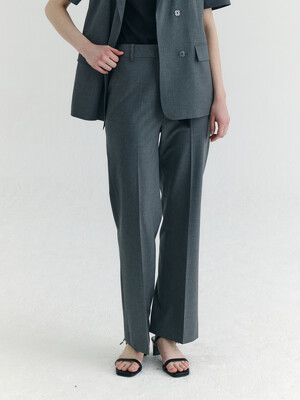 Summer Wool High-rise Semi-Wide Trousers_2color