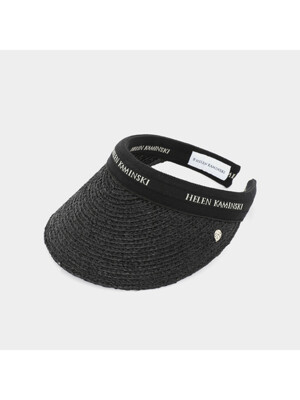 헬렌카민스키 25SS 아이코닉 라피아 비앙카 썬바이저 여성 썬캡 HAT50265 CHARCOAL BLACK LOGO