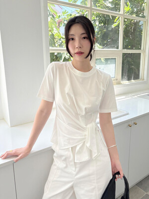 Asymmetric Hem Short Sleeved T-Shirt SW5ME245_3color