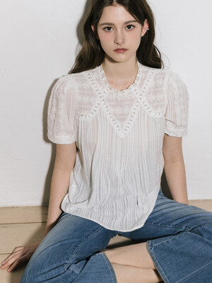 Letter White Blouse