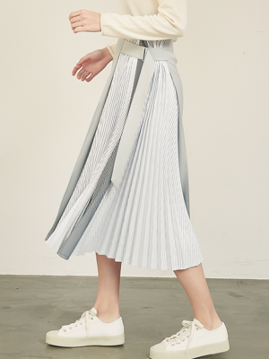 Tiera Pleats Skirt_L.Blue