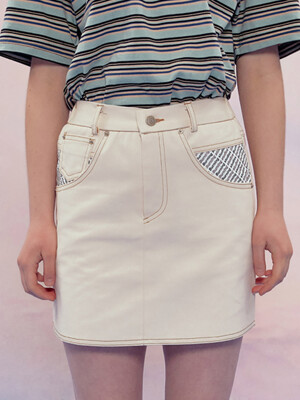 Short Cotton Skirt (Cream)