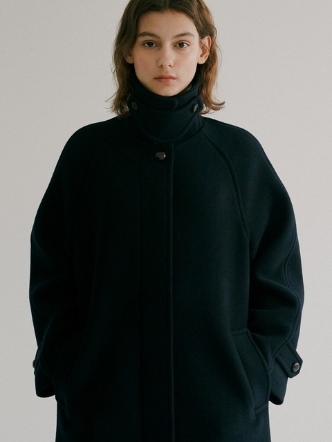 아우터 - 블랭크공삼 (blank03) - wool balmacaan coat (navy)