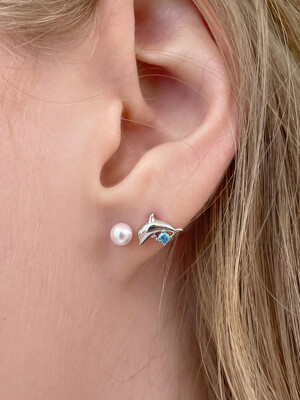 [SET] dolphin star earrings (2colors)