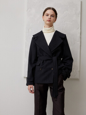 belted sailor jacket_navy