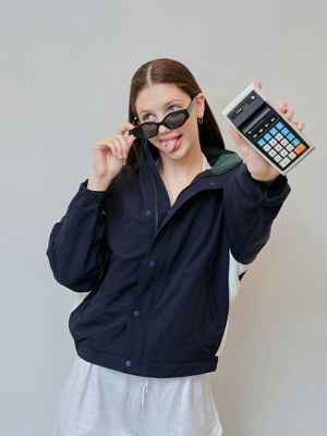 SYMBOL WINDBREAKER JACKET [NAVY]