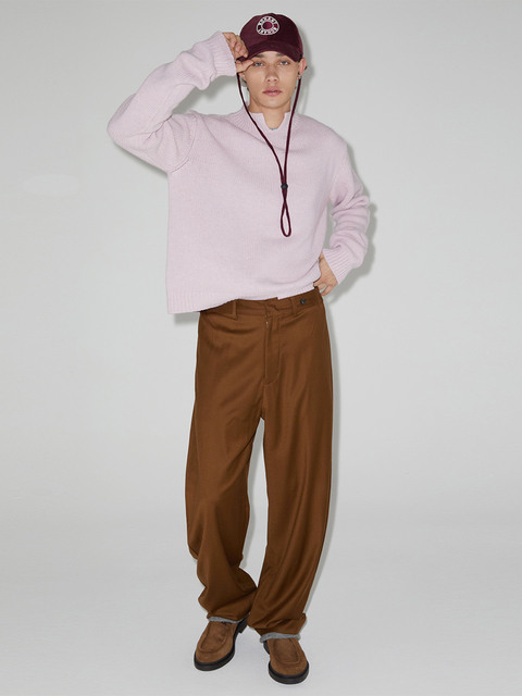  - 노앙 (NOHANT) - SLIT MOCNECK KNIT SWEATER PINK