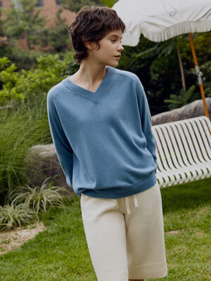 Cashmere Neck Pullover  Sky Blue (WE2Y51C67P)