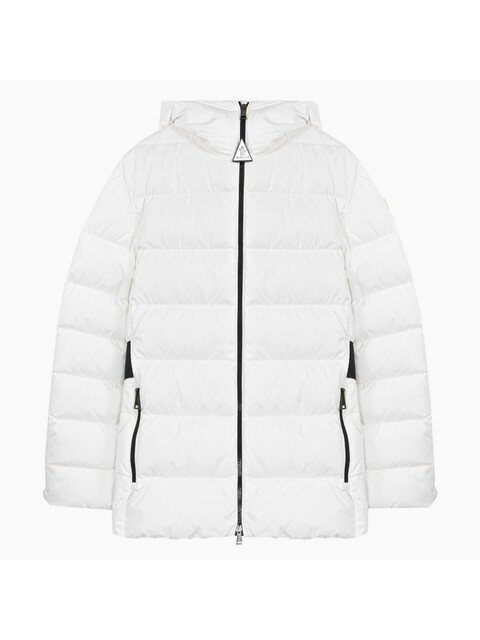 럭셔리어패럴 - 몽클레어 (MONCLER) - 23SS 몽클레어 로고 패치 DERA 화이트 후드 여성 패딩 자켓 1A00116 539ZD 033