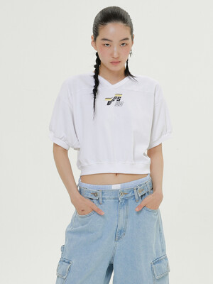 SPORTY CROPPED TEE,WHITH