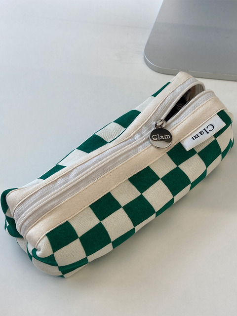 문구,클러치 - 클램 (Clam) - Clam round pencilcase _ Checker board green