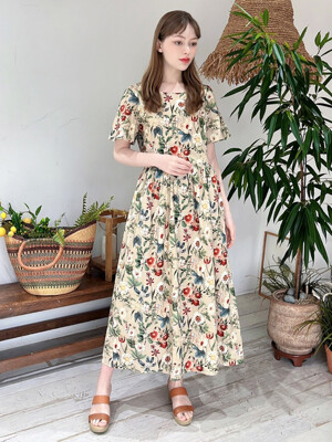 Ivy Flower Cotton Long Dress