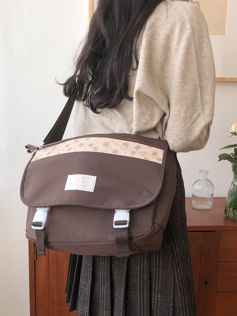 숄더백,에코/캔버스백,에코/캔버스백,크로스백 - 오부니 (ovuni) - Bon voyage messenger bag_vintage brown