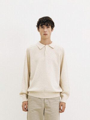 Park Collar Knit Sweater (Ivory)