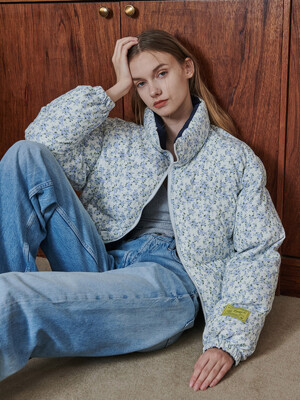 REVERSIBLE FLOWER DOWN JUMPER_S.BLUE (EEOR4JPR02W)