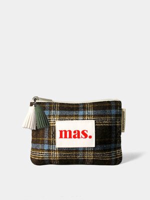 Basic pouch _ BM Check 브라운 블루