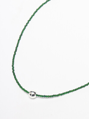 green aventurine silver ball pendant necklace