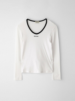 Slim U Neck T-Shirt [3COLOR]